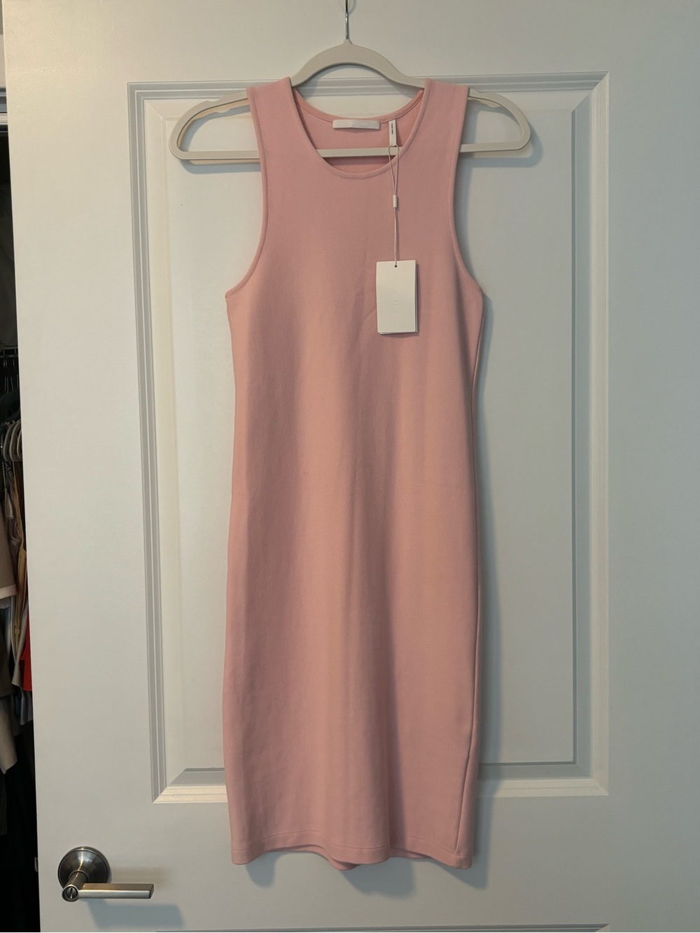 Helmut Lang Blush Pink Sleeveless Midi Tank Dress